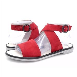 Fly London Womens Clop009Fly Burgundy Flat Sandals